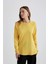 Kadın Sarı Relax Fit Rahat Kesim Bisiklet Yaka Düz Basic Akrilik Triko Kazak B7866AXNS 10