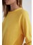 Kadın Sarı Relax Fit Rahat Kesim Bisiklet Yaka Düz Basic Akrilik Triko Kazak B7866AXNS 12
