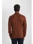 Erkek Kahverengi Slim Fit Dar Kesim Basic Düz Akrilik Kazak B7851AXNS 12