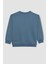 Erkek Çocuk Mavi Regular Fit Düz Kesim Basic Düz Kapüşonlu Sweatshirt B7822A8NS 18