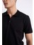 Slim Fit Dar Kesim Polo Yaka Kısa Kollu Pamuklu Modal Karışımlı Basic Düz Siyah Tişört M6609AZ24SP 9