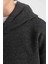 Erkek Çocuk Antrasit Regular Fit Düz Kesim Basic Düz Kapüşonlu Sweatshirt B7773A8NS 12