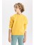 Erkek Çocuk Sarı Regular Fit Düz Kesim Basic Düz Kapüşonlu Sweatshirt B7772A8NS 9