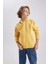 Erkek Çocuk Sarı Regular Fit Düz Kesim Basic Düz Kapüşonlu Sweatshirt B7773A8NS 10