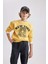 Erkek Çocuk Sarı Regular Fit Düz Kesim Basic Düz Kapüşonlu Sweatshirt B7822A8NS 6