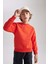 Erkek Çocuk Turuncu Regular Fit Düz Kesim Basic Düz Kapüşonlu Sweatshirt B7772A8NS 7