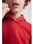 Erkek Çocuk Bordo Regular Fit Düz Kesim Basic Düz Kapüşonlu Sweatshirt B7773A8NS 13