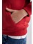 Erkek Çocuk Bordo Regular Fit Düz Kesim Basic Düz Kapüşonlu Sweatshirt B7773A8NS 14