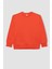 Erkek Çocuk Turuncu Regular Fit Düz Kesim Basic Düz Kapüşonlu Sweatshirt B7772A8NS 10