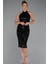 Halter Yaka Midi Taşlı Abiye Elbise ABK2437 1