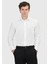 Beyaz Düz Regular Fit Dokuma Klasik %100 Pamuk Gömlek 1