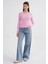 6931 Kadın Düğmeli Fitilli Triko Hırka Pembe 2