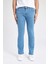 Erkek Mavi Sergio-Regular Fit Düz Kesim Boru Paça Basic Düz Pamuklu Kot Pantolon B8550AXNS 11