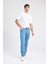 Erkek Mavi Sergio-Regular Fit Düz Kesim Boru Paça Basic Düz Pamuklu Kot Pantolon B8550AXNS 13