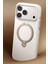 Apple iPhone 17 Pro O Stand Spin Silicone Serisi Magsafe Kılıf - Beyaz 3