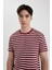 Regular Fit Bisiklet Yaka Çizgili Kısa Kollu Üst B8684AX24SP 9