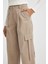 Wide Leg Kargo Cepli Yüksek Bel Standart Boy Gabardin Pantolon B8659AX23CW 13