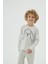 Erkek Çocuk Uzun Kol Gri Melanj Desenli Pijama Takımı C1T6N98 3