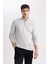 Gri Standart Fit Normal Kesim Dik Yaka Fermuarlı Basic Düz Triko Kazak A5184AX24AU 13