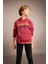 Erkek Çocuk Baskılı Kapüşonlu Kalın Sweatshirt B6312A823CW 13