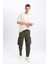 Gabardin Pantolon Rustik Loose Fit Kargo Cepli 9