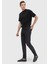 Antrasit Düz Slim Fit Denim Pamuk Karışımlı Pantolon 1