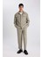 Yazlık Kumaş Pantolon Tapered Fit Normal Kesim Düz Paça Her Yöne Esneyen B6584AX24SP 12