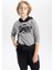 Erkek Çocuk Baskılı Kapüşonlu Kalın Sweatshirt B9001A823CW 7