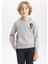 Erkek Çocuk Baskılı Kapüşonlu Kalın Sweatshirt B9012A823CW 9