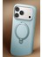 Apple iPhone 17 Pro O Stand Spin Silicone Serisi Magsafe Kılıf - Açık Mavi 3