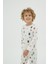 Unisex Çocuk Uzun Kol Ekru Desenli Pijama Takımı C9T1N98 1