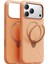 Apple iPhone 17 Pro O Stand Spin Silicone Serisi Magsafe Kılıf - Turuncu 1
