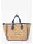 Kadın Yazı İşlemeli Hasır El Çantası B9278AXNS 6