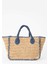 Kadın Yazı İşlemeli Hasır El Çantası B9278AXNS 10