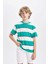 Erkek Çocuk Bisiklet Yaka Çizgili Kısa Kollu Tişört B5931A824SM 11