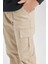 Erkek Çocuk Kargo Cepli Beli Bağcıklı Lastikli Paça Jogger Gabardin Pantolon Z1572A624SP 12