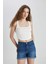 Normal Bel Katlamalı Paça Basic Düz Jean Şort A1959AX24SM 8