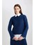Regular Fit Pamuklu Örgü Desenli Triko Kazak Tunik B8398AX23WN 9
