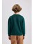 Erkek Çocuk Yeşil Regular Fit Düz Kesim Basic Düz Kapüşonlu Sweatshirt B7772A8NS 10