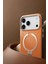 Apple iPhone 17 Pro Max O Stand Spin Vegskin Serisi Magsafe Kılıf - Turuncu 3