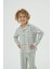 Erkek Çocuk Ekoseli Düğmeli Uzun Kollu Pijama Takımı C5T1N98 3