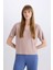 Regular Fit V Yaka Casual Kısa Kollu Pijama Üstü-Fall in Love B6181AX24SP 9