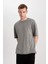 Comfort Regular Fit Rahat Kalıp Bisiklet Yaka Yıkamalı Soluk Efektli Kısa Kollu Tişört B9223AX23WN 8