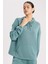 Fit Oversize Geniş Kalıp Modal Kapüşonlu Kanguru Cepli Sporcu Sweatshirt B5206AX24SP 10