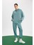 Fit Oversize Geniş Kalıp Modal Kapüşonlu Kanguru Cepli Sporcu Sweatshirt B5206AX24SP 11