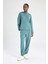 Fit Oversize Geniş Kalıp Modal Kapüşonlu Kanguru Cepli Sporcu Sweatshirt B5206AX24SP 14