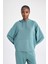 Fit Oversize Geniş Kalıp Modal Kapüşonlu Kanguru Cepli Sporcu Sweatshirt B5206AX24SP 16