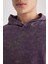 Regular Fit Kapüşonlu Yıkamalı Soluk Efektli Basic Düz Sweatshirt B9220AX23WN 11