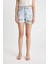 Mom Fit Yüksek Bel Paça Ucu Kesik Jean Şort C0680AX24HS 14