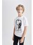 Erkek Çocuk Bisiklet Yaka Atatürk Baskılı Kısa Kollu Beyaz Tişört B6938A824SM 16